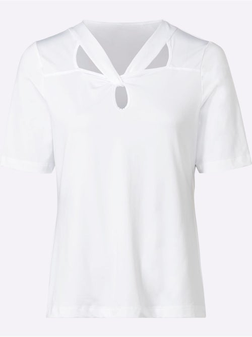 T-shirt à Manches Courtes Encolure Raffinée - Taille Standard - Helline - Kiabi T-shirt à Manches Courtes Encolure Raffinée - Taille Standard - Helline - Kiabi