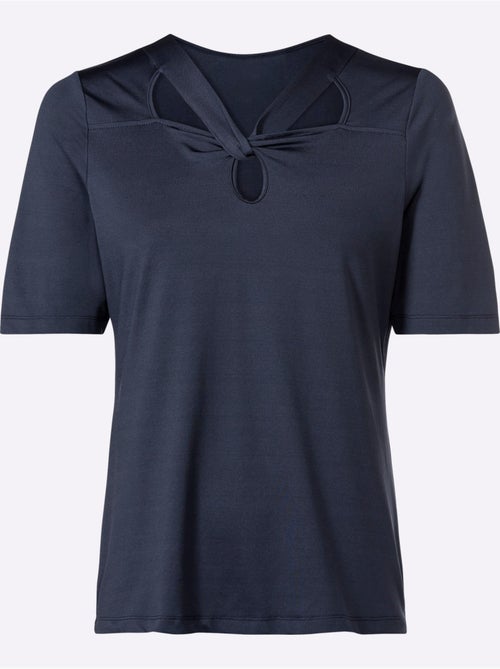 T-shirt à Manches Courtes Encolure Raffinée - Taille Standard - Helline - Kiabi T-shirt à Manches Courtes Encolure Raffinée - Taille Standard - Helline - Kiabi