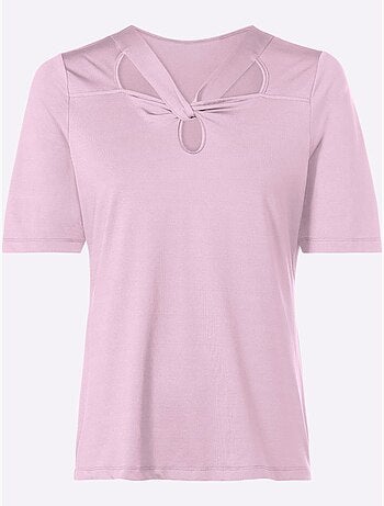 T-shirt à manches courtes encolure raffinée - taille standard - helline