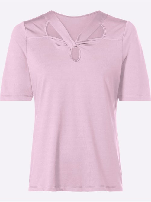 T-shirt à Manches Courtes Encolure Raffinée - Taille Standard - Helline - Kiabi T-shirt à Manches Courtes Encolure Raffinée - Taille Standard - Helline - Kiabi