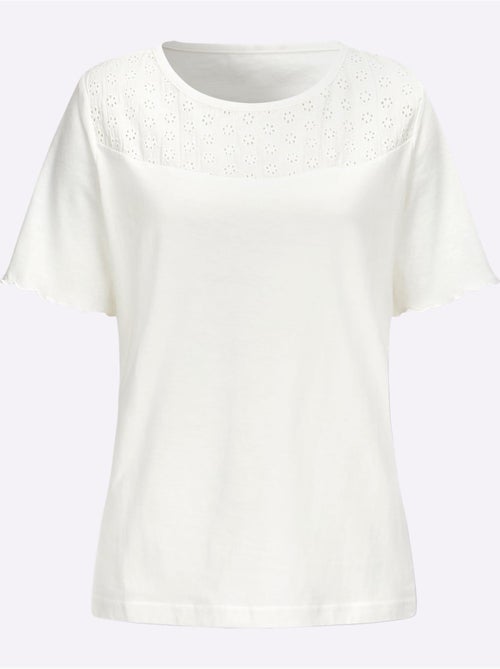 T-shirt à Manches Courtes Encolure Ronde Passepoilée - Taille Standard - Moda Vilona - Kiabi T-shirt à Manches Courtes Encolure Ronde Passepoilée - Taille Standard - Moda Vilona - Kiabi