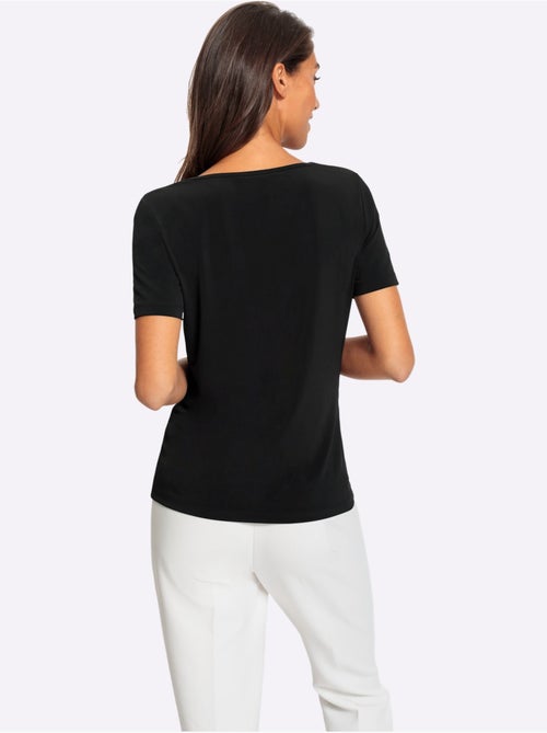 T-shirt à Manches Courtes Encolure V Tendance - Taille Standard - Helline - Kiabi