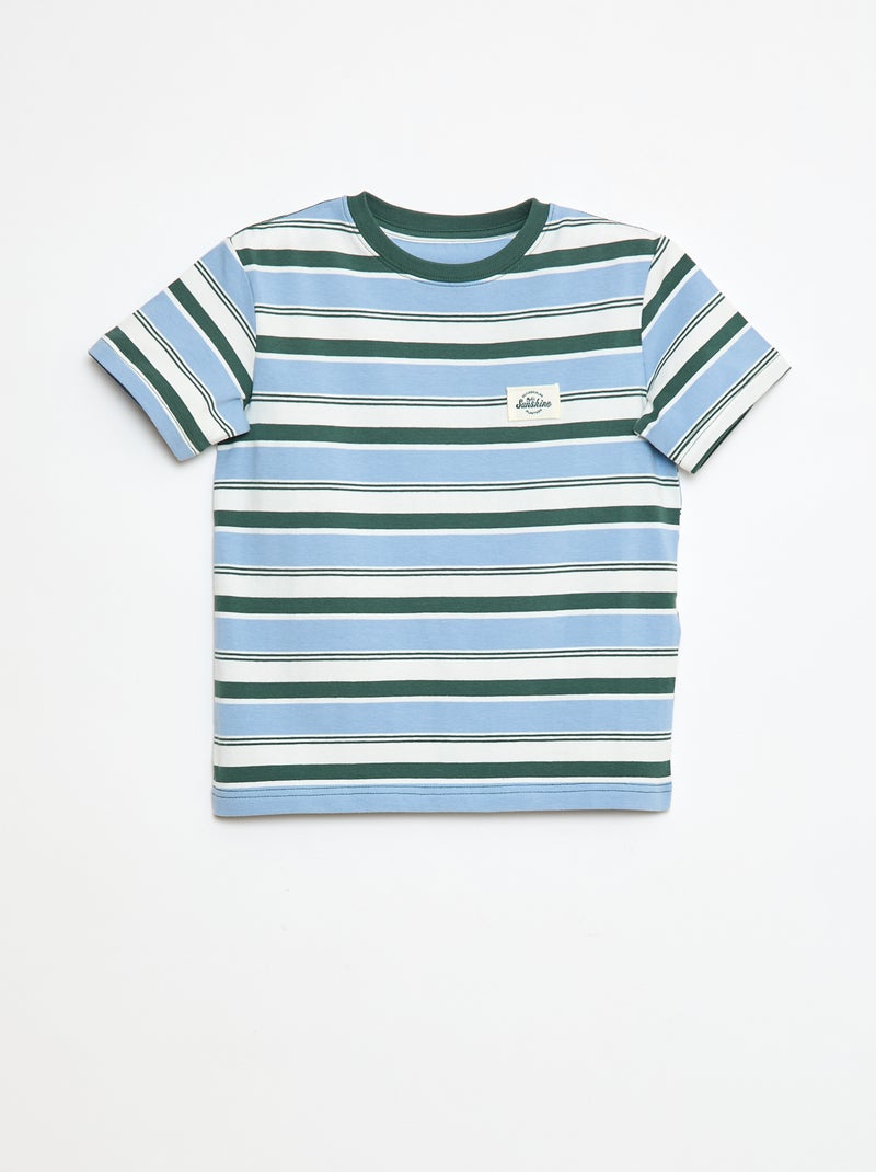 T-shirt à manches courtes et à rayures Bleu - Kiabi