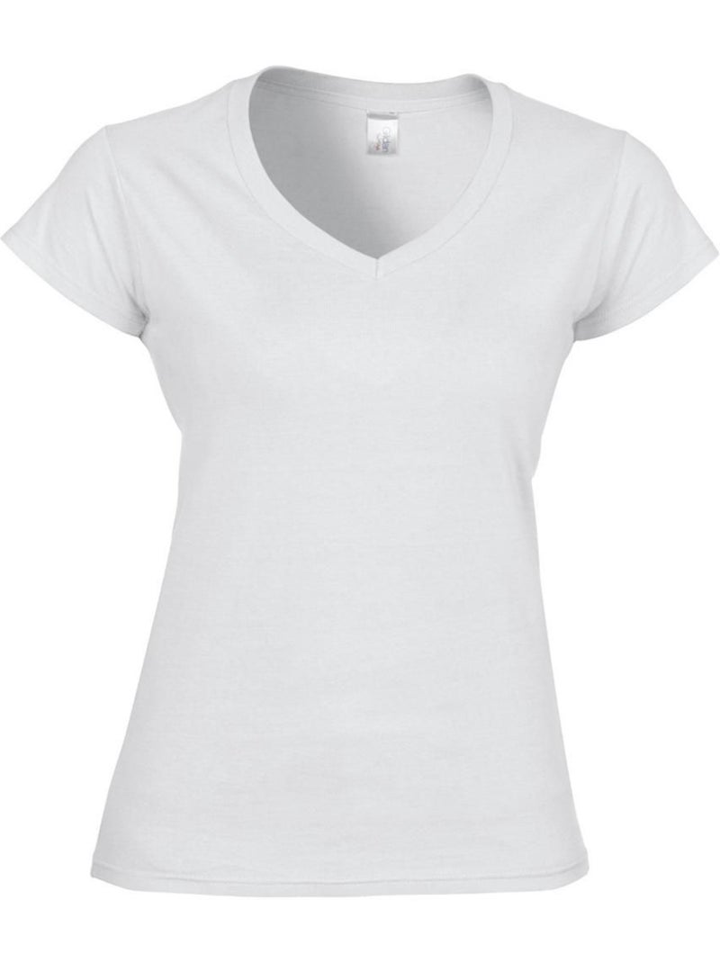 T-shirt à manches courtes et col en v - gildan Blanc - Kiabi