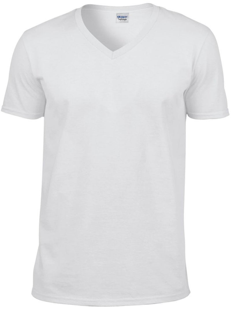 T-shirt à manches courtes et col en v - gildan Blanc - Kiabi
