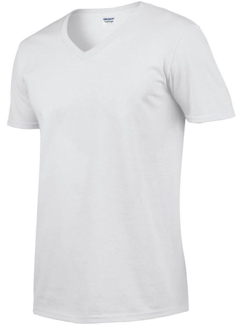 T-shirt à manches courtes et col en v - gildan Blanc - Kiabi
