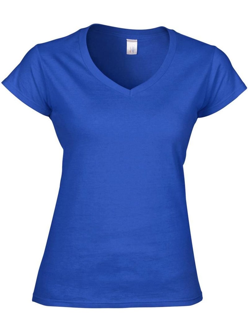 T-shirt à manches courtes et col en v - gildan Bleu roi - Kiabi