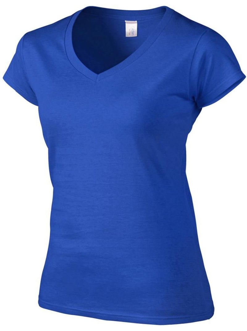 T-shirt à manches courtes et col en v - gildan Bleu roi - Kiabi