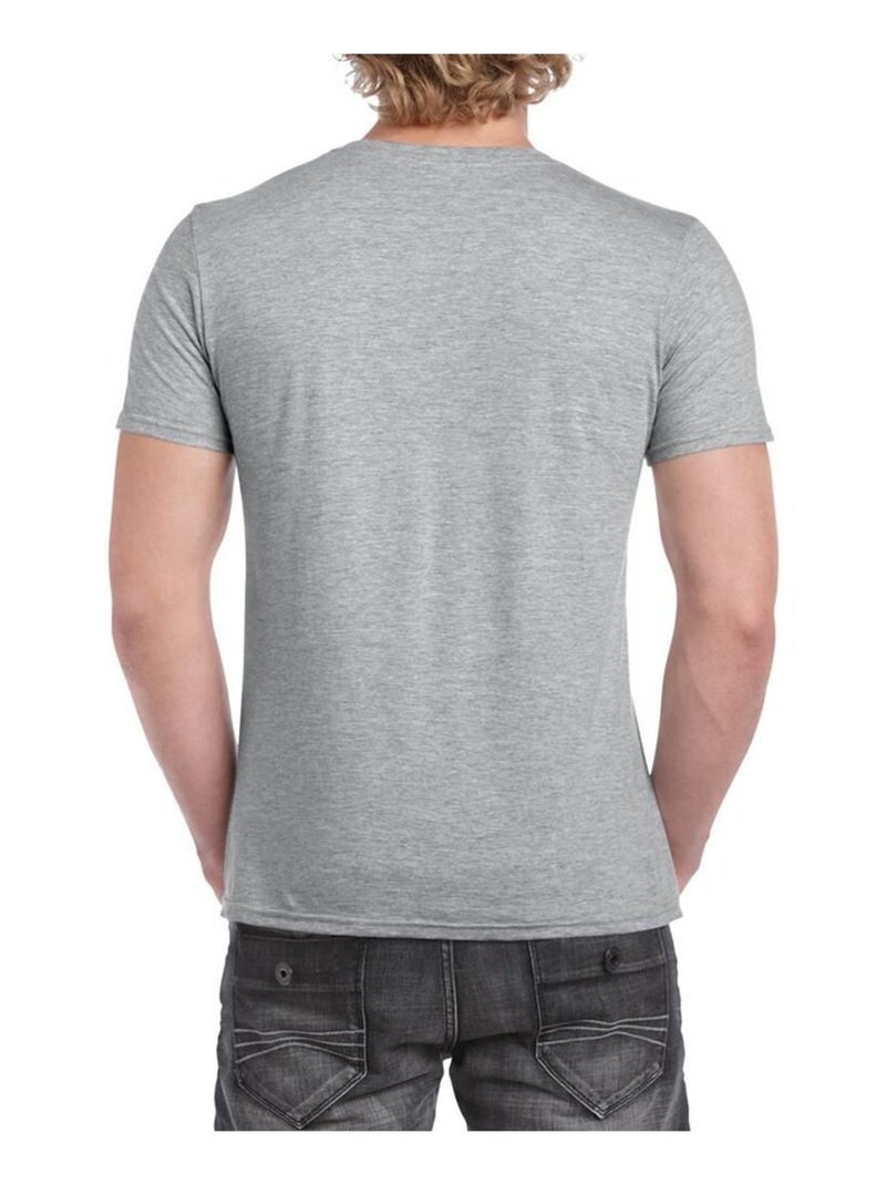 T-shirt à manches courtes et col en v - gildan Gris moyen - Kiabi