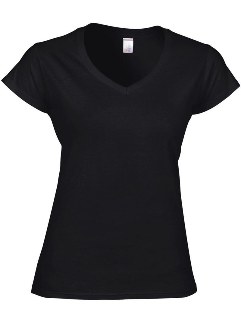 T-shirt à manches courtes et col en v - gildan Noir - Kiabi