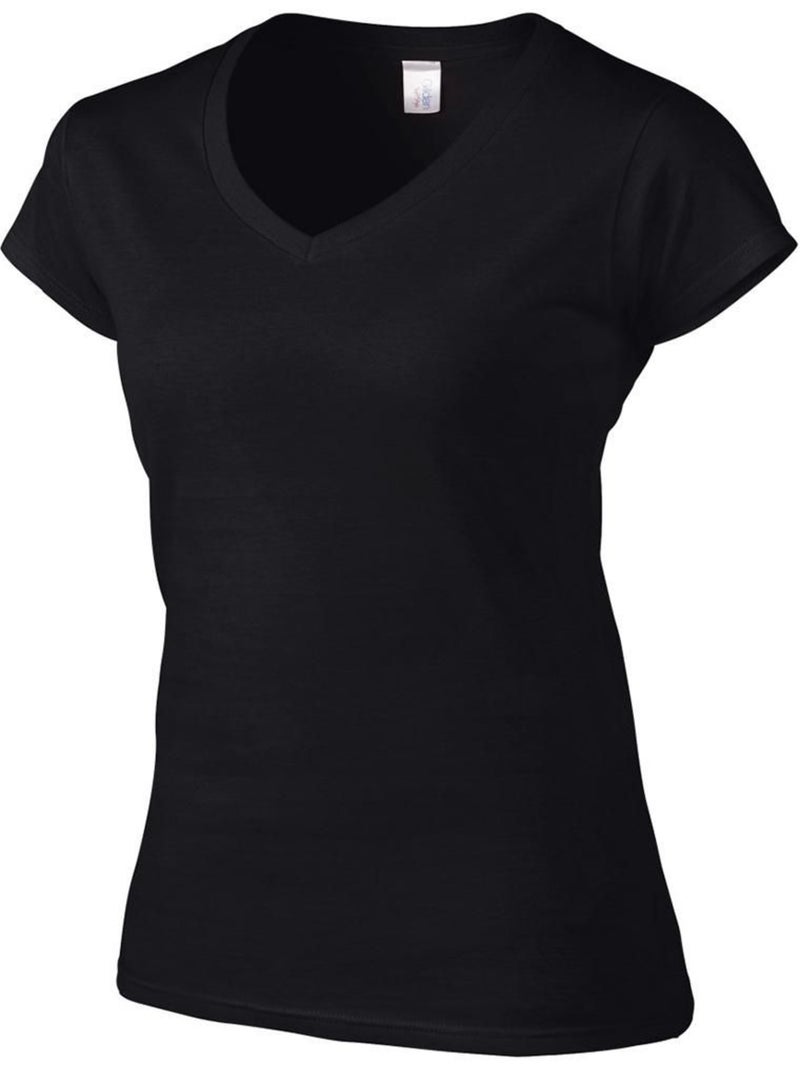 T-shirt à manches courtes et col en v - gildan Noir - Kiabi