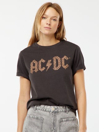 T-shirt à manches courtes et col rond 'ACDC'
