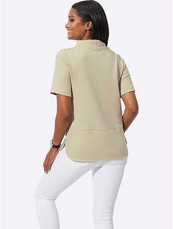 T shirt à capuche manches courtes avec imprimé graphique devant - Taille standard - Witt