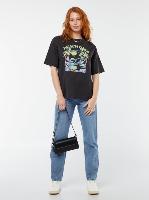 T-shirt à manches courtes et col rond 'Disney' - Kiabi