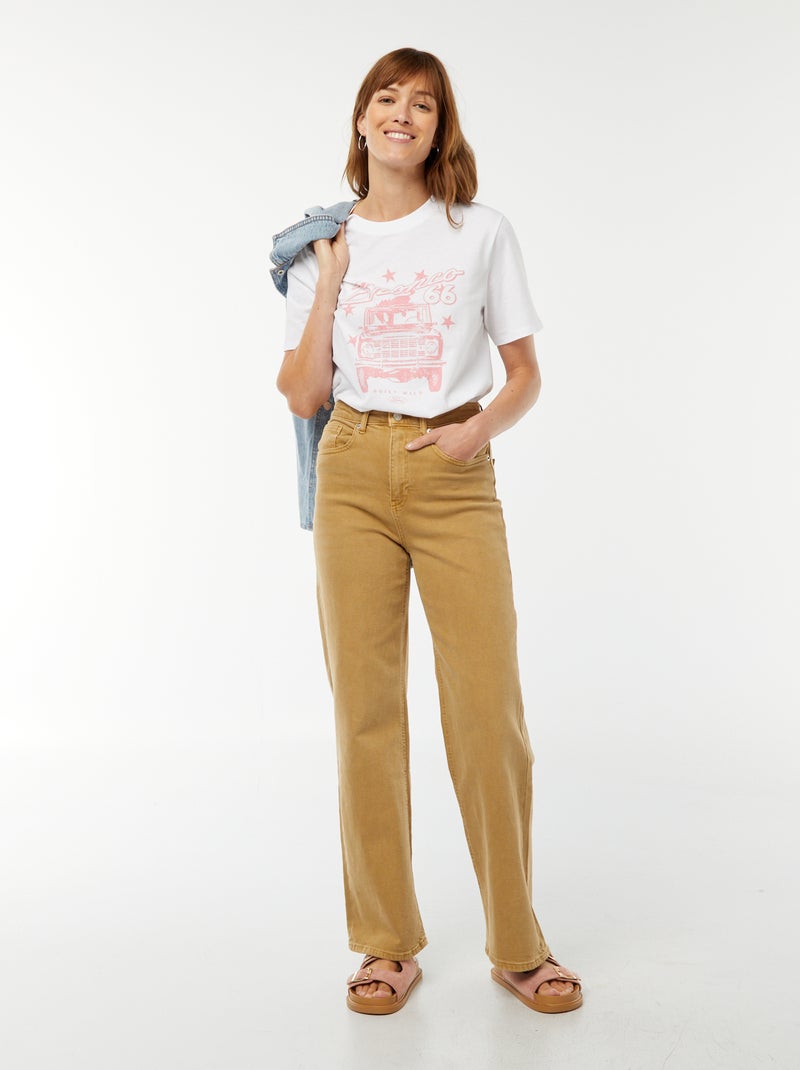 T-shirt à manches courtes et col rond 'Ford' Blanc - Kiabi