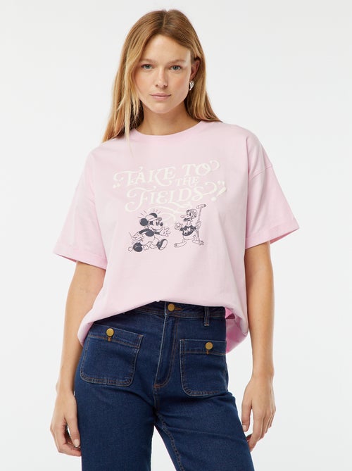T-shirt à manches courtes et col rond 'Mickey Mouse' 'Disney' - Kiabi