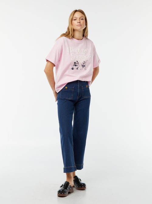 T-shirt à manches courtes et col rond 'Mickey Mouse' 'Disney' - Kiabi