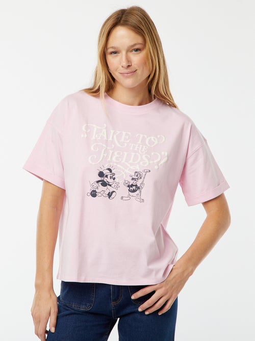 T-shirt à manches courtes et col rond 'Mickey Mouse' 'Disney' - Kiabi