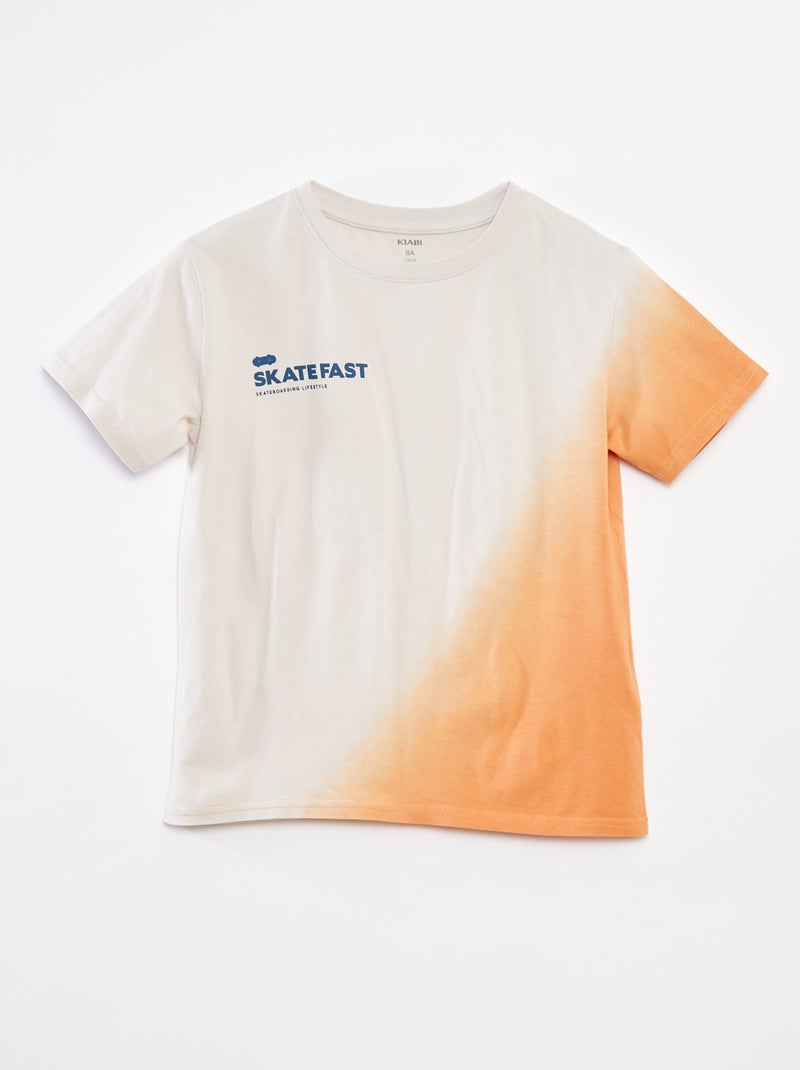 T-shirt à manches courtes et col rond Orange - Kiabi