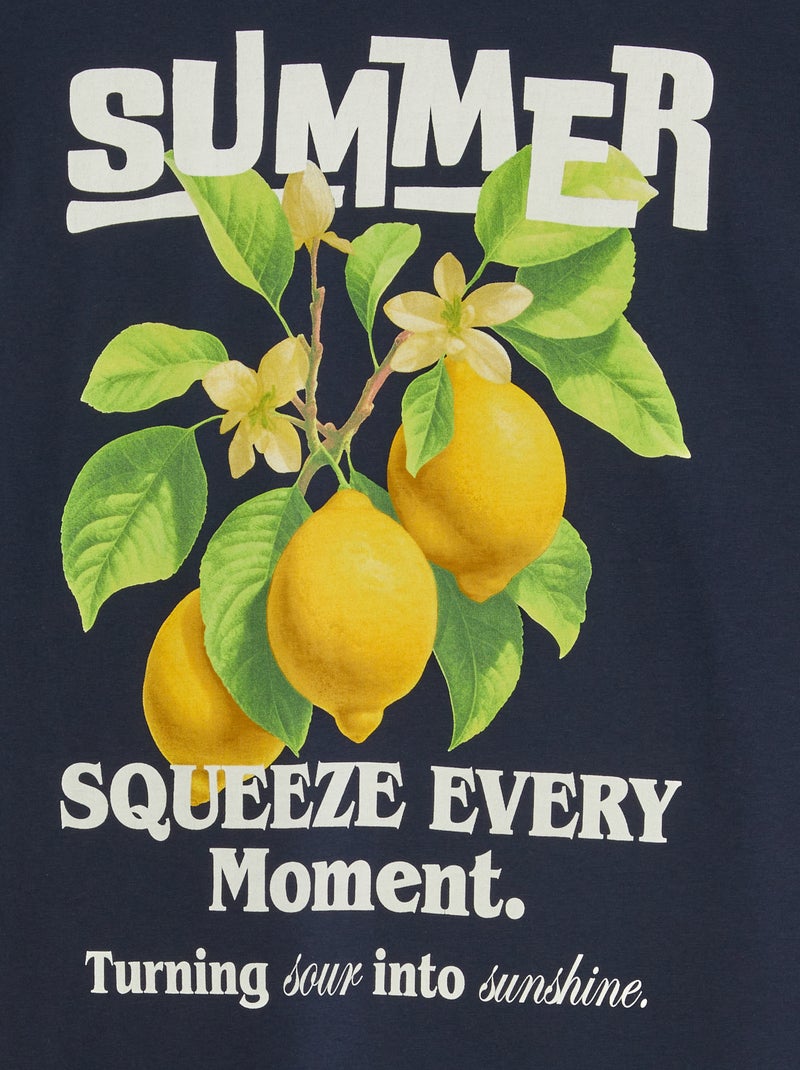 T-shirt à manches courtes et col rond 'Produkt' BLEU - Kiabi