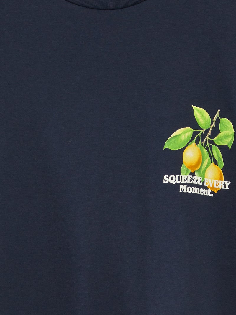 T-shirt à manches courtes et col rond 'Produkt' BLEU - Kiabi
