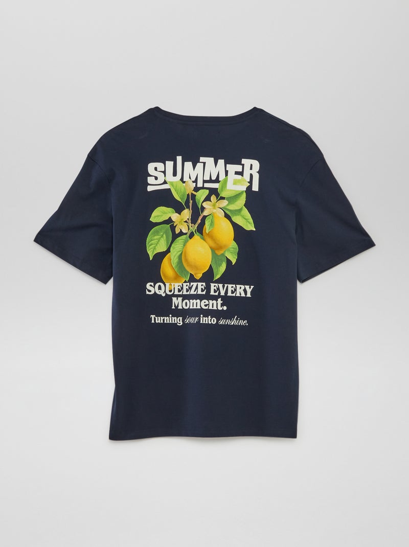 T-shirt à manches courtes et col rond 'Produkt' BLEU - Kiabi