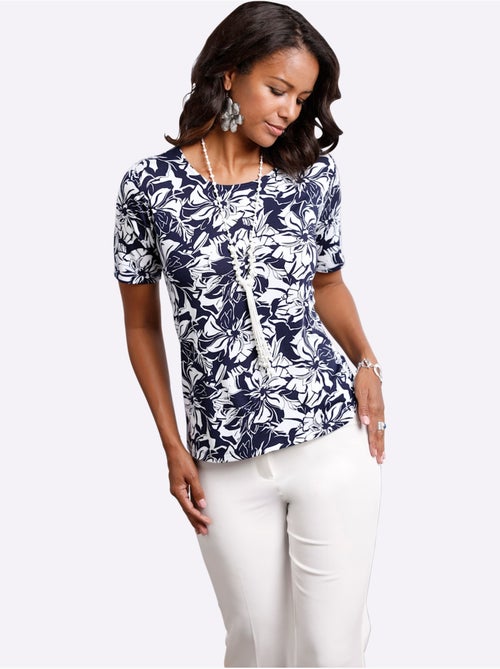 T shirt à manches courtes et imprimé floral en viscose - Taille standard - Witt - Kiabi T shirt à manches courtes et imprimé floral en viscose - Taille standard - Witt - Kiabi
