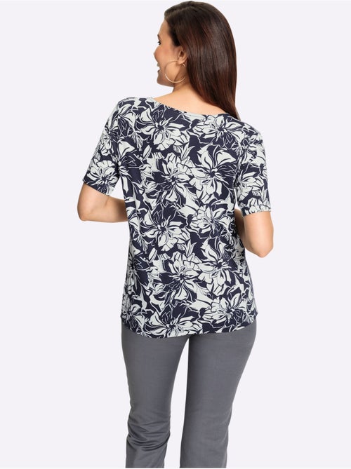T shirt à manches courtes et imprimé floral en viscose - Taille standard - Witt - Kiabi T shirt à manches courtes et imprimé floral en viscose - Taille standard - Witt - Kiabi