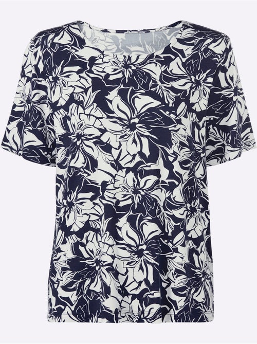 T shirt à manches courtes et imprimé floral en viscose - Taille standard - Witt - Kiabi T shirt à manches courtes et imprimé floral en viscose - Taille standard - Witt - Kiabi