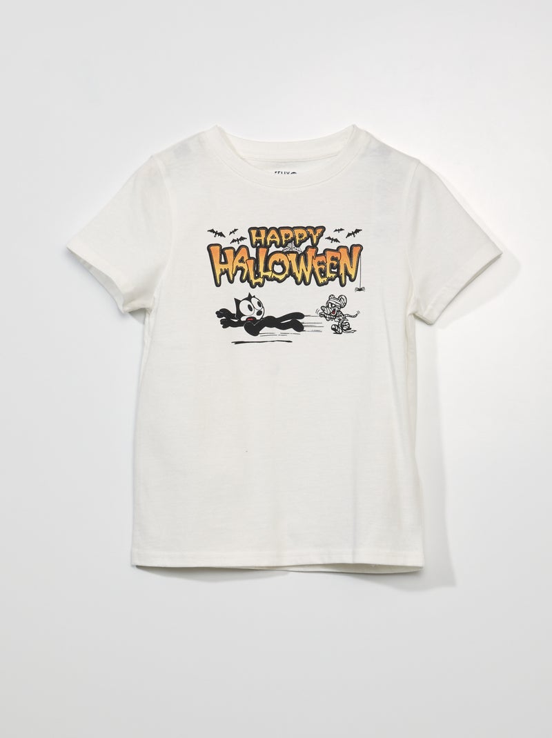 T-shirt à manches courtes 'Felix the cat' - Halloween Beige - Kiabi