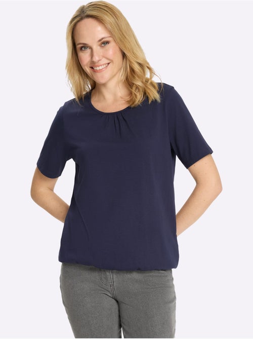 T-shirt à Manches Courtes Fronce Légère à L'encolure - Taille Standard - Moda Vilona - Kiabi T-shirt à Manches Courtes Fronce Légère à L'encolure - Taille Standard - Moda Vilona - Kiabi