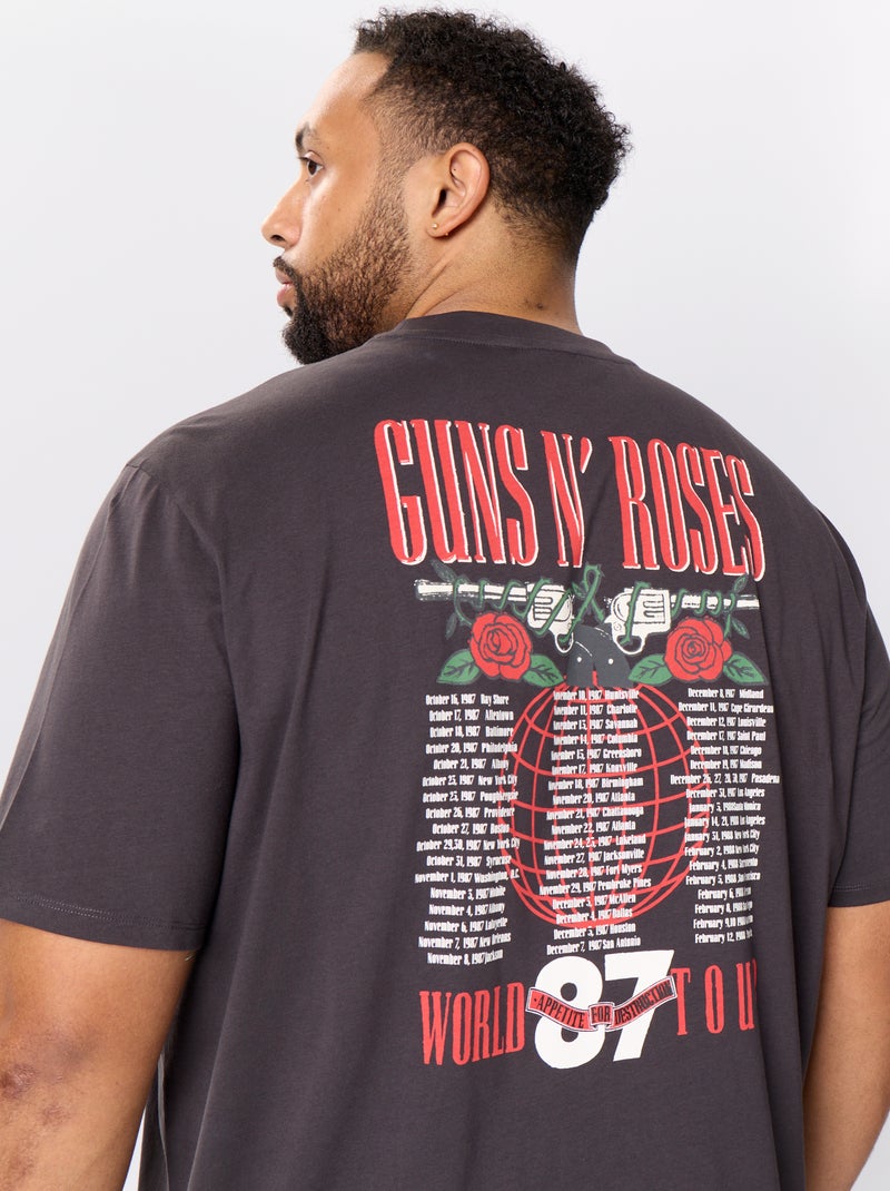 T-shirt à manches courtes 'Guns N' Roses' Noir - Kiabi