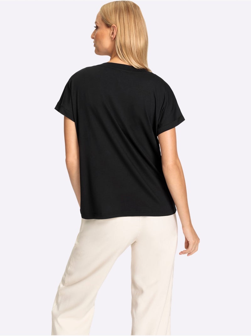T-shirt à Manches Courtes Imprimé à Effet 3d - Taille Standard - Helline Noir - Kiabi