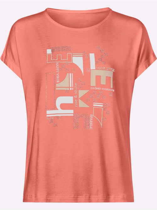 T-shirt à Manches Courtes Imprimé Avec Pierres Brillantes Fantaisie - Taille Standard - Helline - Kiabi T-shirt à Manches Courtes Imprimé Avec Pierres Brillantes Fantaisie - Taille Standard - Helline - Kiabi