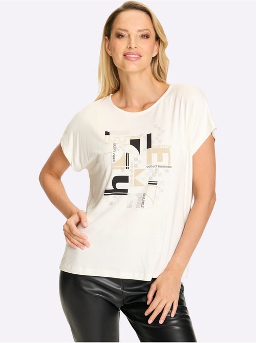 T-shirt à Manches Courtes Imprimé Avec Pierres Brillantes Fantaisie - Taille Standard - Helline - Kiabi T-shirt à Manches Courtes Imprimé Avec Pierres Brillantes Fantaisie - Taille Standard - Helline - Kiabi