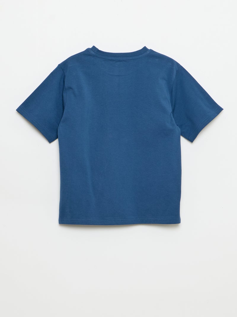T-shirt à manches courtes imprimé Bleu - Kiabi