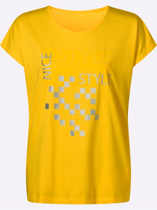 T-shirt à Manches Courtes Imprimé Brillant - Taille Standard - Moda Vilona - Kiabi T-shirt à Manches Courtes Imprimé Brillant - Taille Standard - Moda Vilona - Kiabi