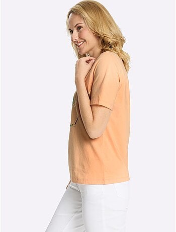 T-shirt à Manches Courtes Imprimé En Forme De Cœur - Taille Standard - Moda Vilona