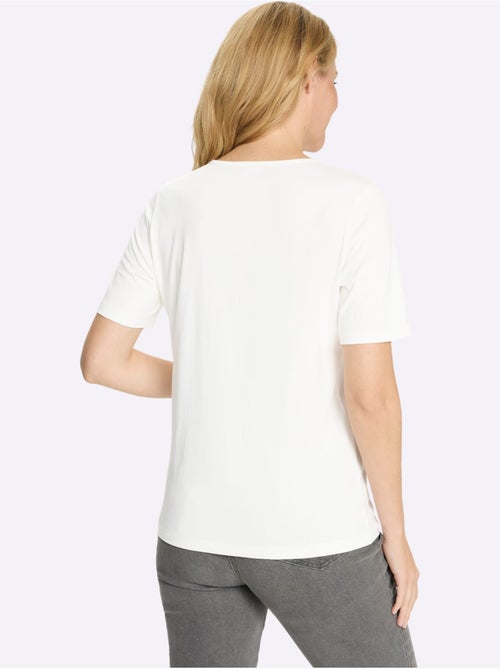T-shirt à Manches Courtes Imprimé En Forme De Cœur - Taille Standard - Moda Vilona - Kiabi T-shirt à Manches Courtes Imprimé En Forme De Cœur - Taille Standard - Moda Vilona - Kiabi