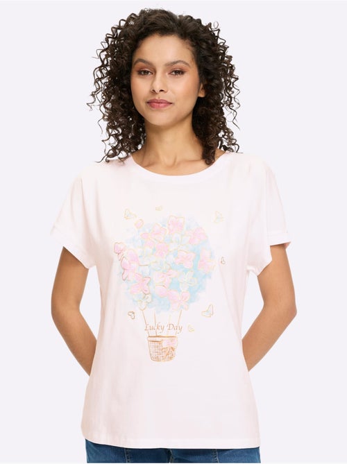 T-shirt à Manches Courtes Imprimé Feuille Brillant - Taille Standard - Helline - Kiabi T-shirt à Manches Courtes Imprimé Feuille Brillant - Taille Standard - Helline - Kiabi