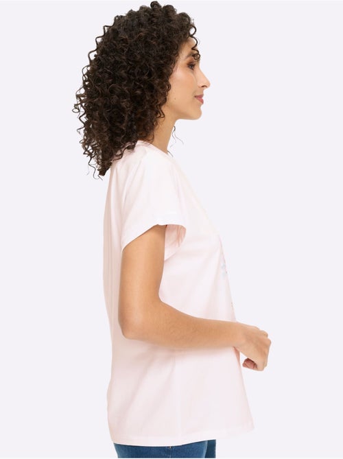 T-shirt à Manches Courtes Imprimé Feuille Brillant - Taille Standard - Helline - Kiabi T-shirt à Manches Courtes Imprimé Feuille Brillant - Taille Standard - Helline - Kiabi