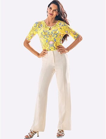 T-shirt à Manches Courtes Imprimé Floral - Taille Standard - Helline