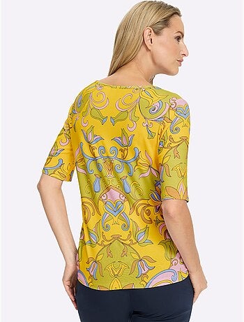 T-shirt à Manches Courtes Imprimé Floral - Taille Standard - Helline
