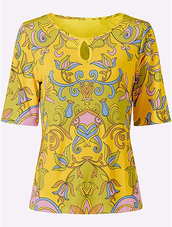 T-shirt à Manches Courtes Imprimé Floral - Taille Standard - Helline