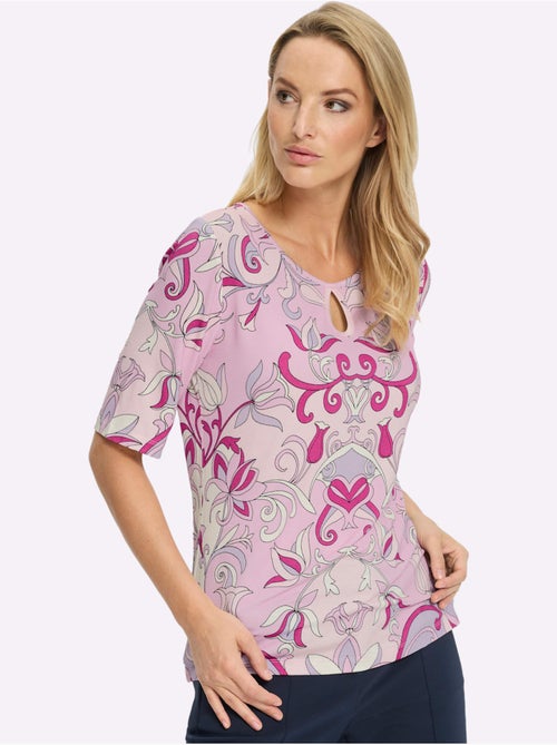 T-shirt à Manches Courtes Imprimé Floral - Taille Standard - Helline - Kiabi