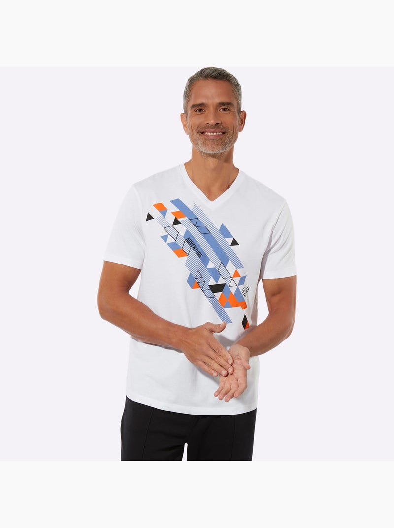 T-shirt à manches courtes imprimé graphique - moda vilona Blanc - Kiabi
