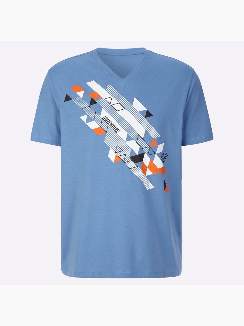 T-shirt à manches courtes imprimé graphique - moda vilona Bleu - Kiabi