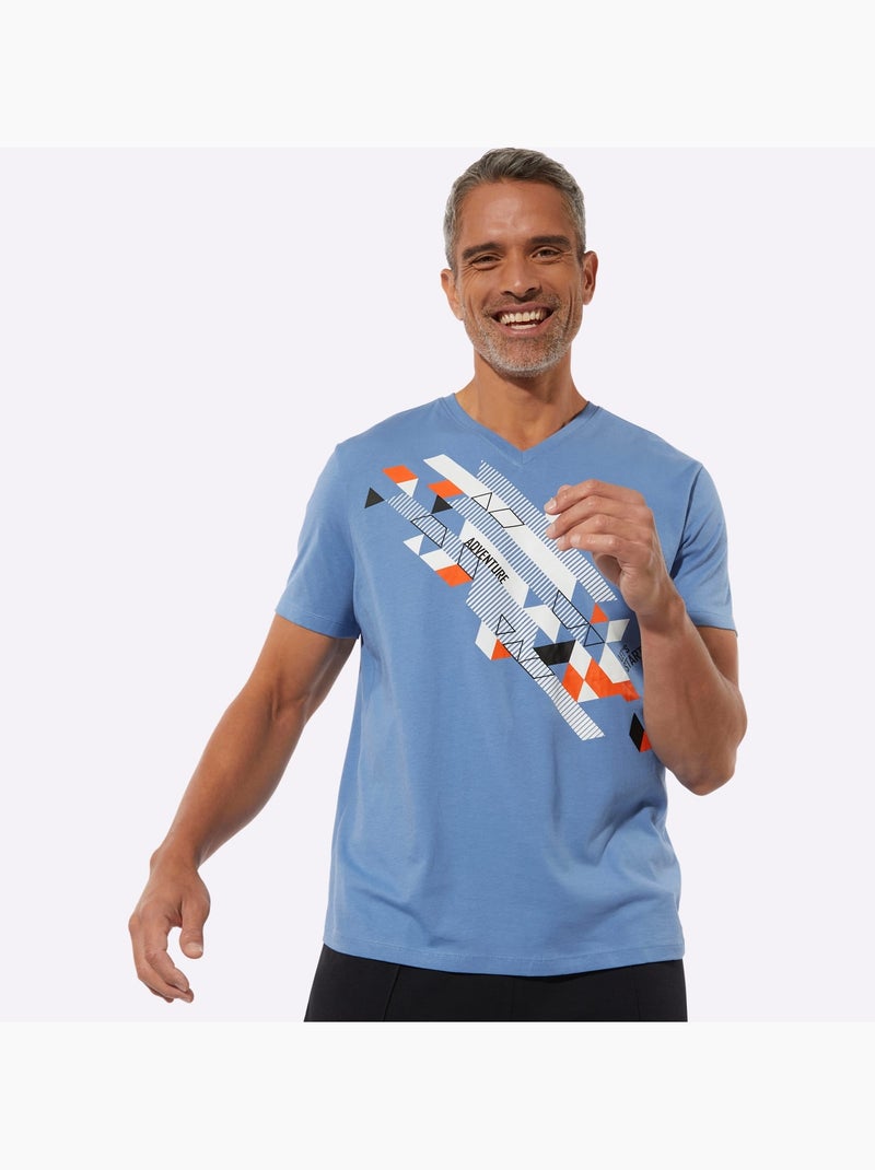 T-shirt à manches courtes imprimé graphique - moda vilona Bleu - Kiabi