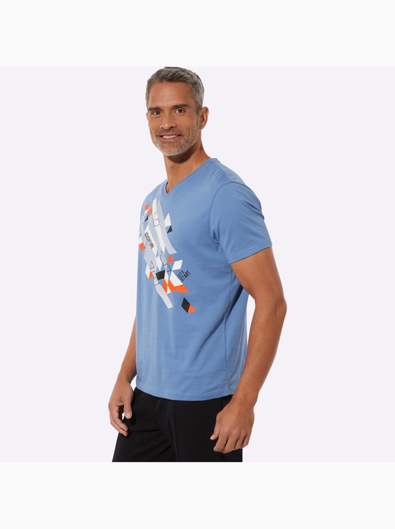 T-shirt à manches courtes imprimé graphique - moda vilona Bleu - Kiabi