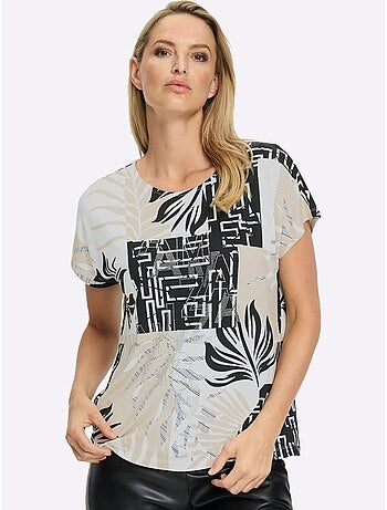 T-shirt à manches courtes imprimé graphique - taille standard - helline